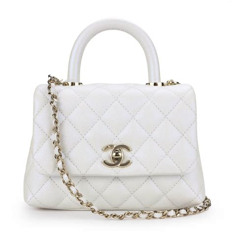 chanel coco handle mini red|white iridescent chanel coco handle.